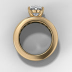 Chunky Channel Set Engagement Ring with Oval Cut Diamond