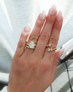 Chunky Channel Set Engagement Ring with Oval Cut Diamond