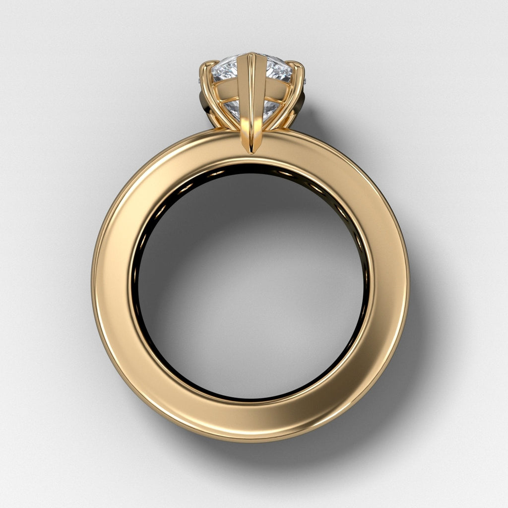 Chunky Channel Set Engagement Ring with Pear Cut Diamond