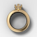 Chunky Channel Set Engagement Ring with Pear Cut Diamond