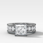 Chunky Channel Set Engagement Ring with Princess Cut Diamond