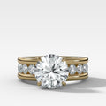Chunky Channel Set Engagement Ring with Round Cut Diamond