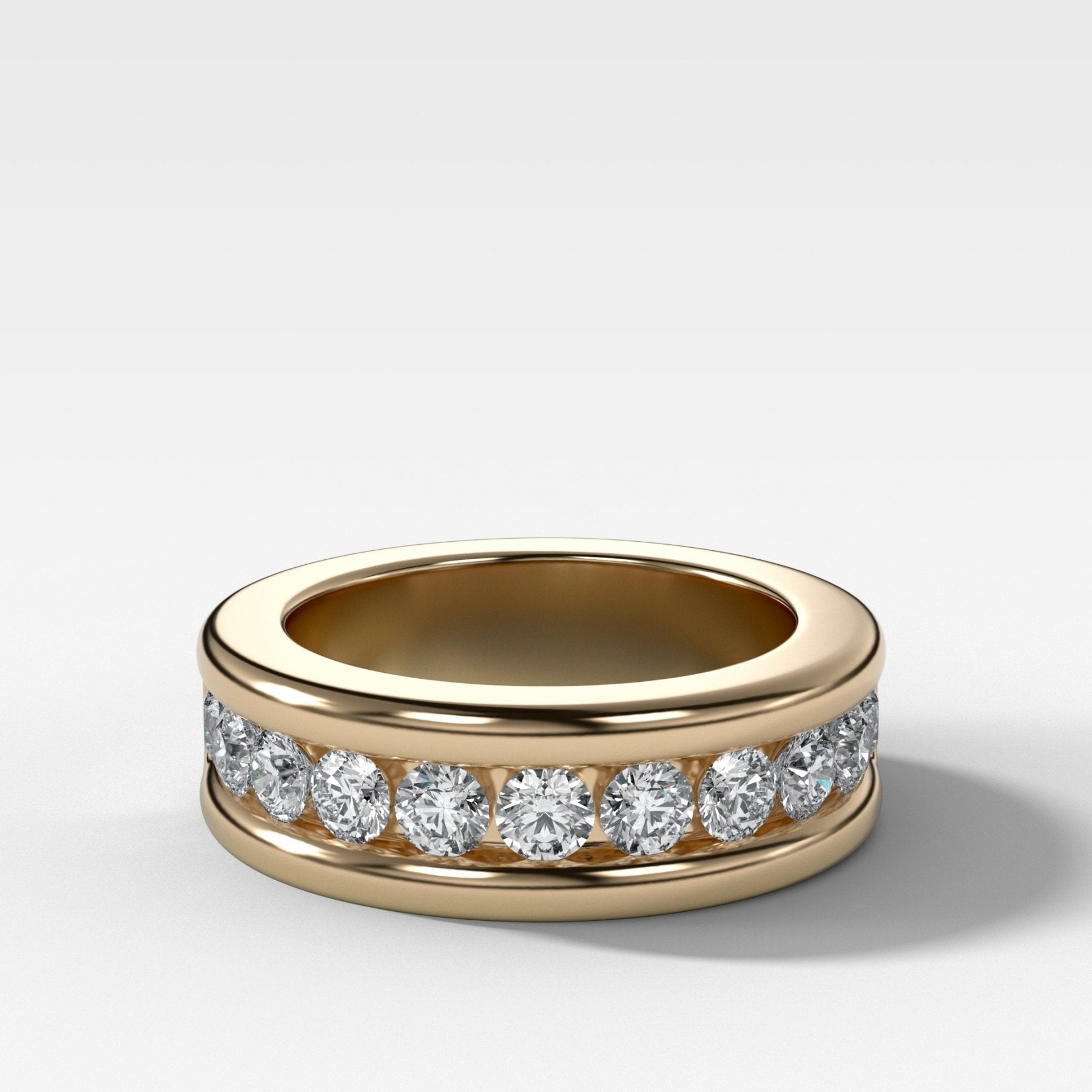 Chunky Channel Set Halfway Wedding band Main image