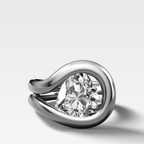Chunky Lasso Engagement Ring with Heart Cut Diamond