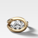 Chunky Lasso Engagement Ring with Oval Cut Diamond