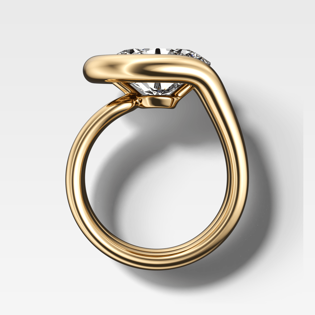 Chunky Lasso Engagement Ring with Oval Cut Diamond