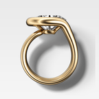 Chunky Lasso Engagement Ring with Oval Cut Diamond