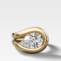 Chunky Lasso Engagement Ring with Pear Cut Diamond