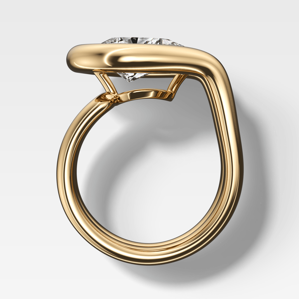 Chunky Lasso Engagement Ring with Pear Cut Diamond