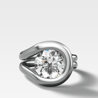 Chunky Lasso Engagement Ring with Round Cut Diamond