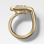 Chunky Lasso Engagement Ring with Trilliant Cut Diamond