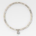 Classic Asscher Attachable Diamond Pendant With Paperclip Chain (6.2mm)