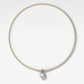 Classic Cushion Attachable Diamond Pendant With Beaded Chain (3mm)