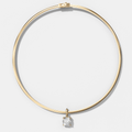Classic Cushion Attachable Diamond Pendant With Reversible Omega Chain (3mm)