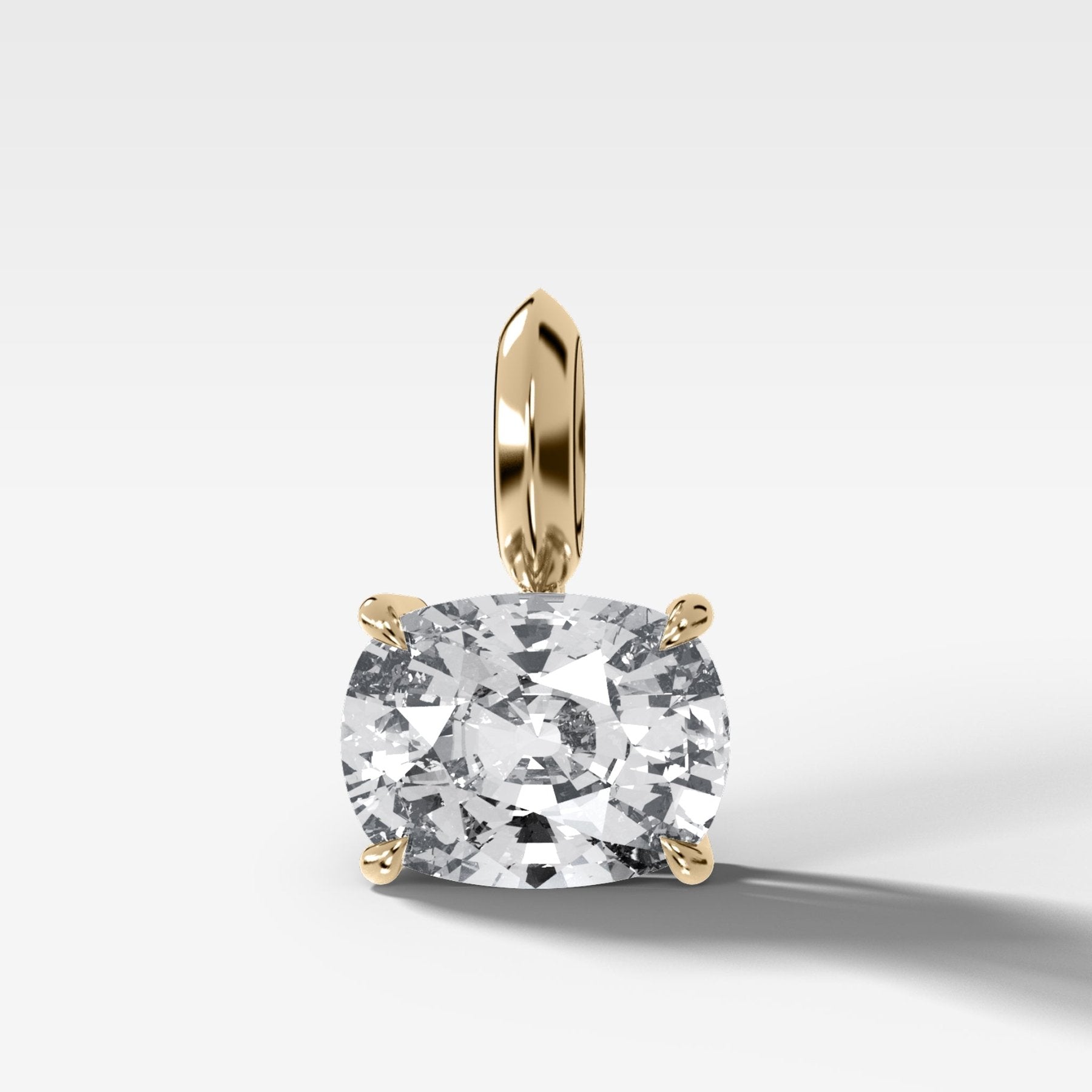 Classic East West Elongated Cushion Attachable Diamond Pendant