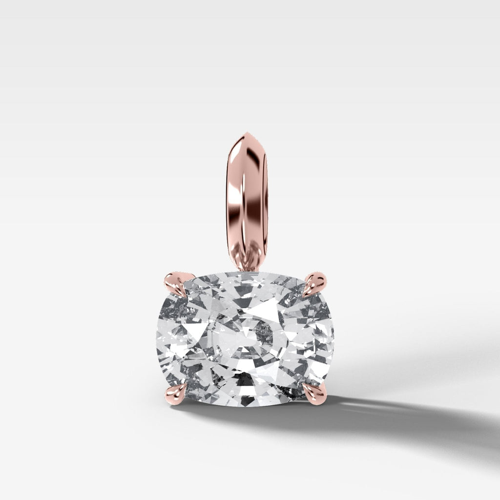 Classic East West Elongated Cushion Attachable Diamond Pendant