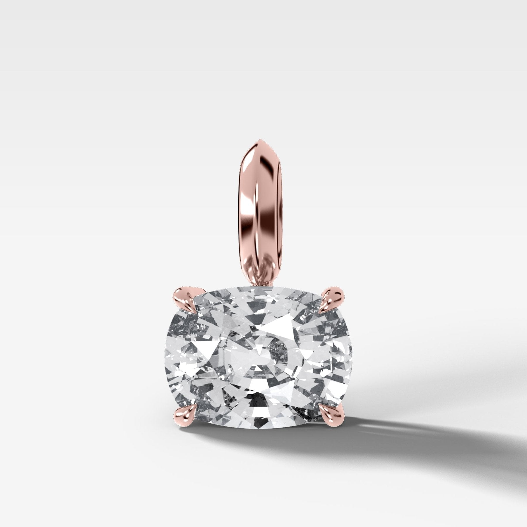 Classic East West Elongated Cushion Attachable Diamond Pendant