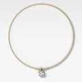 Classic East West Elongated Cushion Attachable Diamond Pendant With Beaded Chain (3mm)