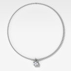 Classic East West Elongated Cushion Attachable Diamond Pendant With Beaded Chain (3mm)