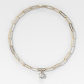 Classic East West Elongated Cushion Attachable Diamond Pendant With Paperclip Chain (6.2mm)