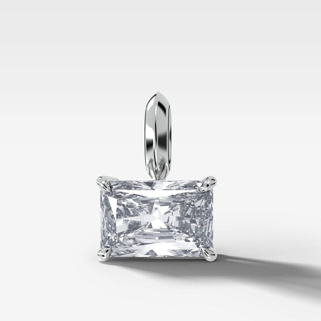 Classic East West Elongated Radiant Attachable Diamond Pendant