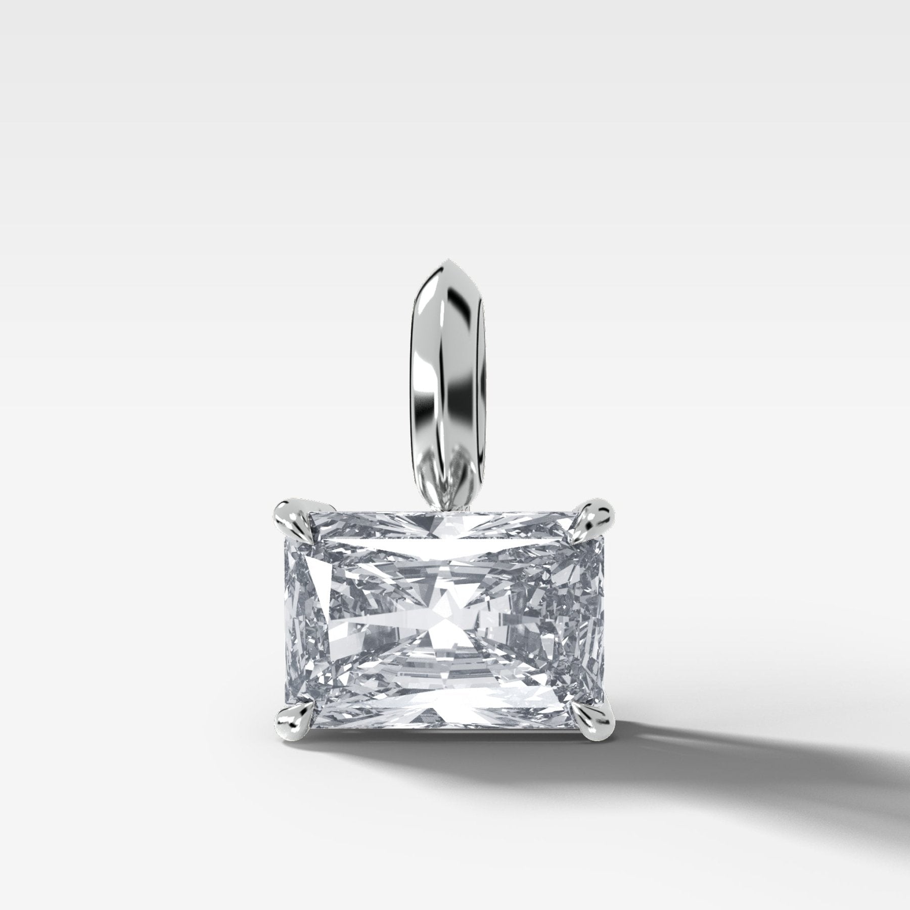 Classic East West Elongated Radiant Attachable Diamond Pendant