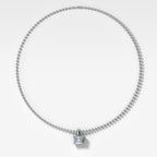 Classic East West Elongated Radiant Attachable Diamond Pendant With Beaded Chain (3mm)