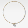 Classic East West Elongated Radiant Attachable Diamond Pendant With Beaded Chain (3mm)