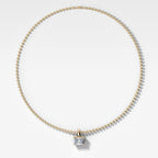 Classic East West Elongated Radiant Attachable Diamond Pendant With Beaded Chain (3mm)
