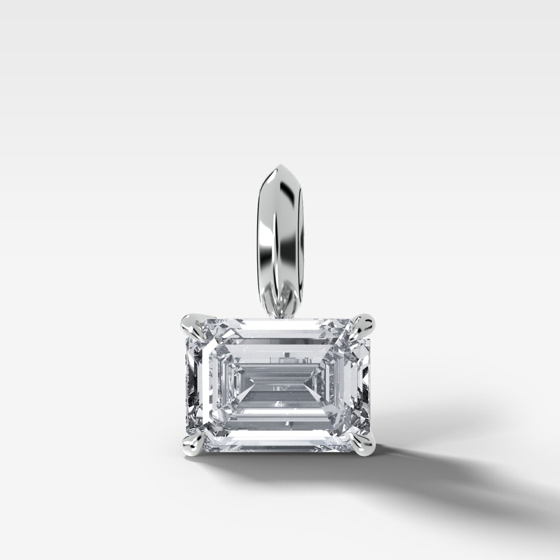 Classic East West Emerald Attachable Diamond Pendant