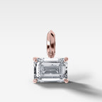 Classic East West Emerald Attachable Diamond Pendant