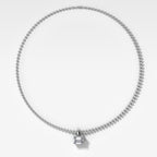 Classic East West Emerald Attachable Diamond Pendant With Beaded Chain (3mm)
