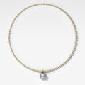 Classic East West Emerald Attachable Diamond Pendant With Beaded Chain (3mm)