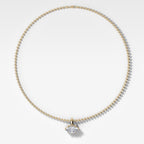 Classic East West Marquise Attachable Diamond Pendant With Beaded Chain (3mm)