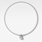 Classic East West Oval Attachable Diamond Pendant With Beaded Chain (3mm)