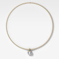 Classic East West Oval Attachable Diamond Pendant With Beaded Chain (3mm)