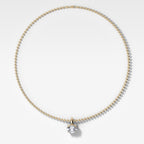 Classic East West Oval Attachable Diamond Pendant With Beaded Chain (3mm)