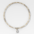 Classic Elongated Cushion Attachable Diamond Pendant With Paperclip Chain (6.2mm)