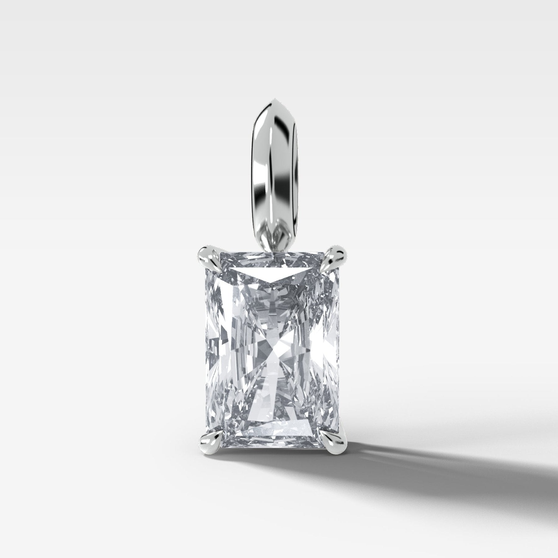 Classic Elongated Radiant Attachable Diamond Pendant
