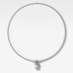 Classic Elongated Radiant Attachable Diamond Pendant With Beaded Chain (3mm)
