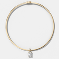 Classic Elongated Radiant Attachable Diamond Pendant With Reversible Omega Chain (3mm)