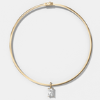 Classic Elongated Radiant Attachable Diamond Pendant With Reversible Omega Chain (3mm)