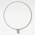 Classic Emerald Attachable Diamond Pendant With Beaded Chain (3mm)