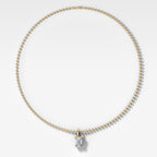 Classic Emerald Attachable Diamond Pendant With Beaded Chain (3mm)