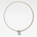 Classic Old Euro Attachable Diamond Pendant With Beaded Chain (3mm)