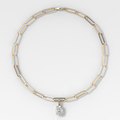 Classic Oval Attachable Diamond Pendant With Paperclip Chain (6.2mm)