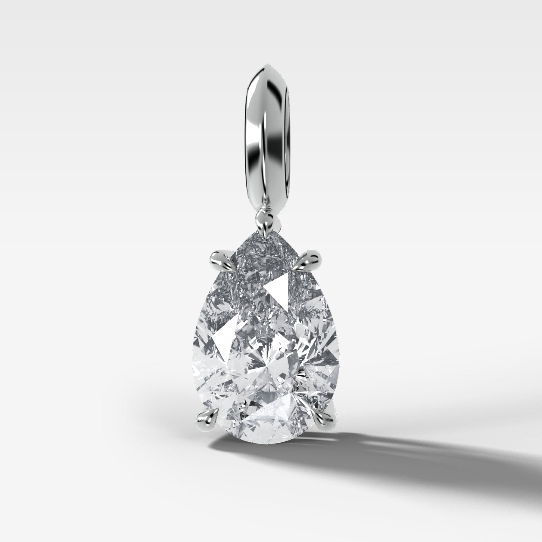 Classic Attachable Diamond Pendant with 3.05ct Lab Grown Pear Cut Diamond