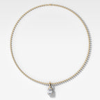 Classic Pear Attachable Diamond Pendant With Beaded Chain (3mm)