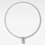 Classic Pear Attachable Diamond Pendant With Beaded Chain (3mm)