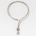 Classic Pear Attachable Diamond Pendant with Looped Collar Necklace
